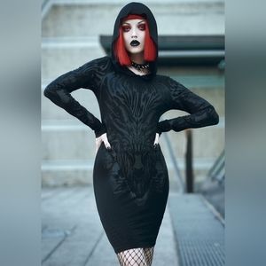 Killstar Untamed hood dress L Goth Vampire Witch Demonic New with tag